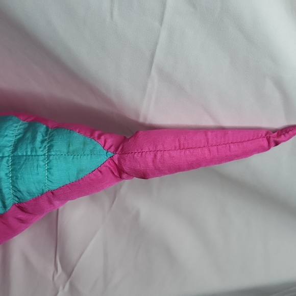 Hot Pink dinosaur nylon plush vintage 1990s international silver Loose Thread - Picture 10 of 17